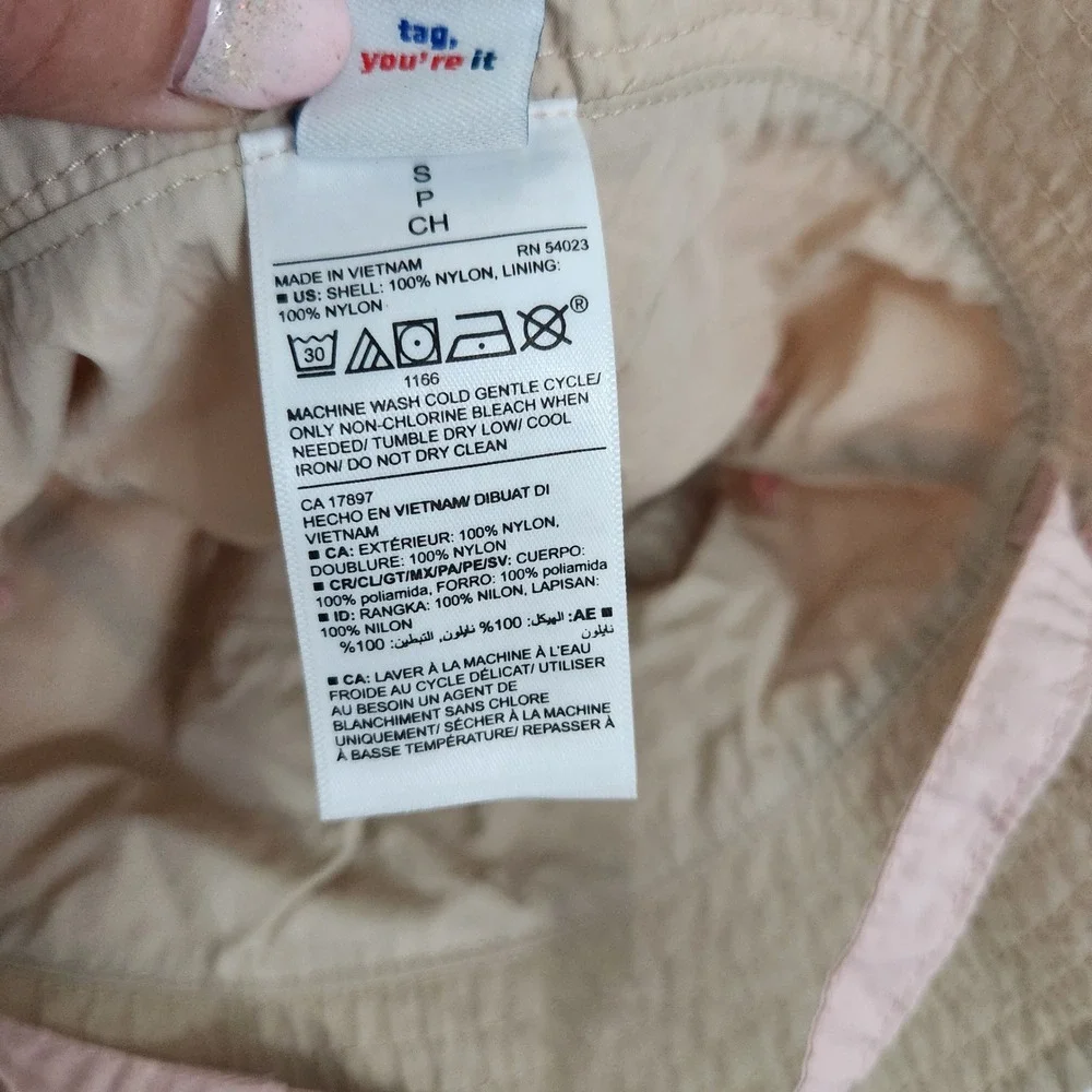 Baby Girl Pink Bucket Sun Hat Small Adjustable Strap NWT